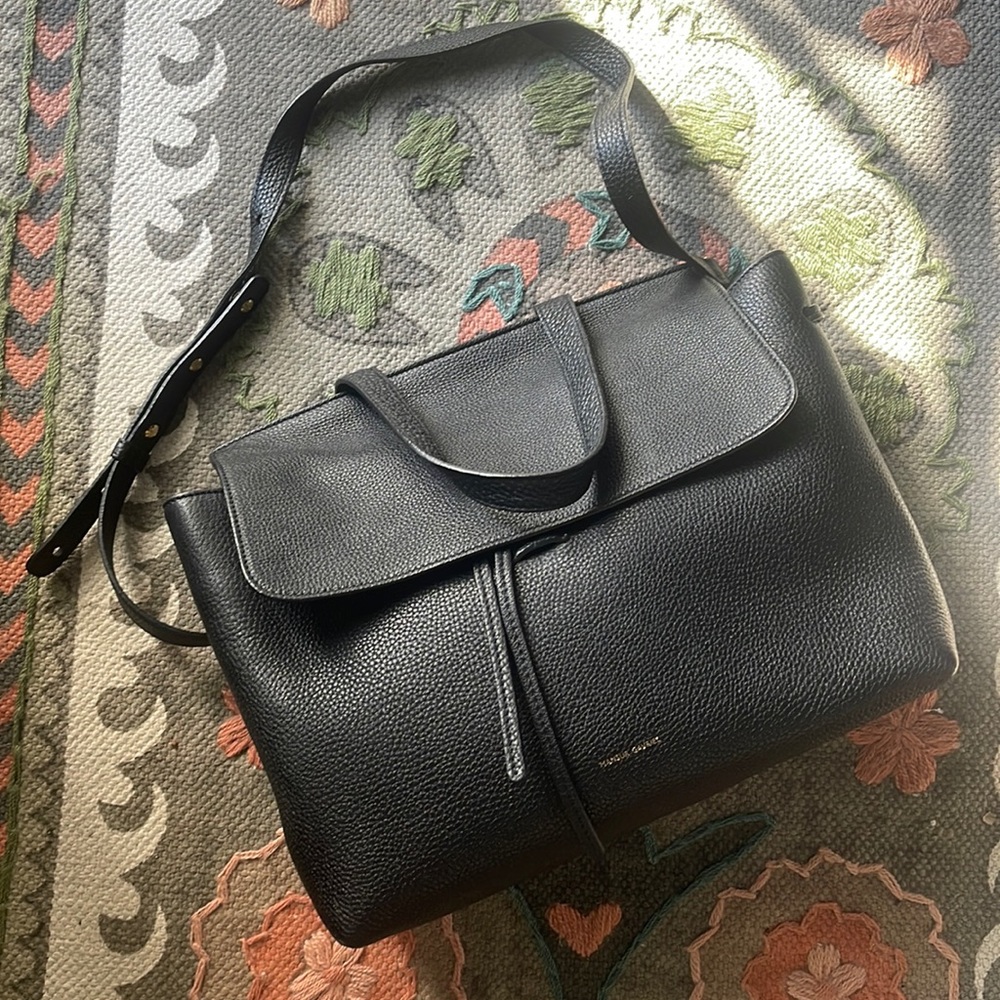 Mansur Gavriel Lady Bag in Black Pebbled Leather